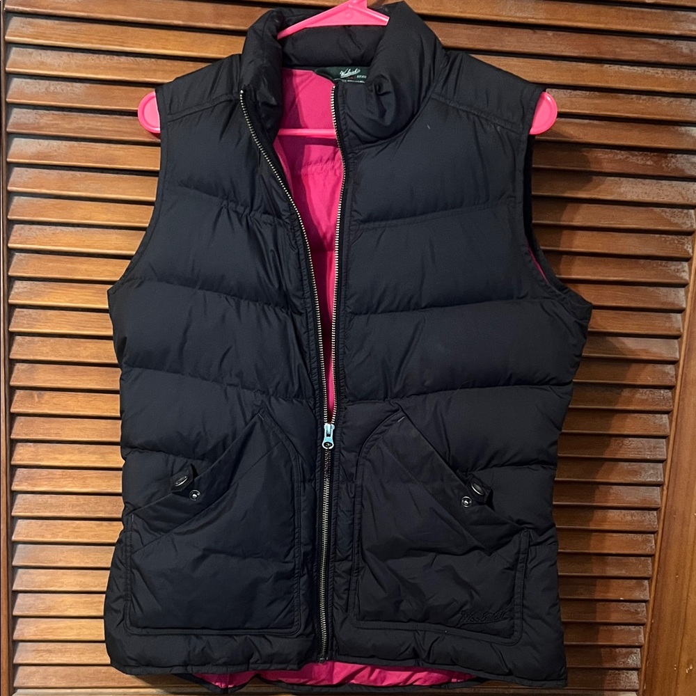 Woolrich Black and Pink Puffer Vest